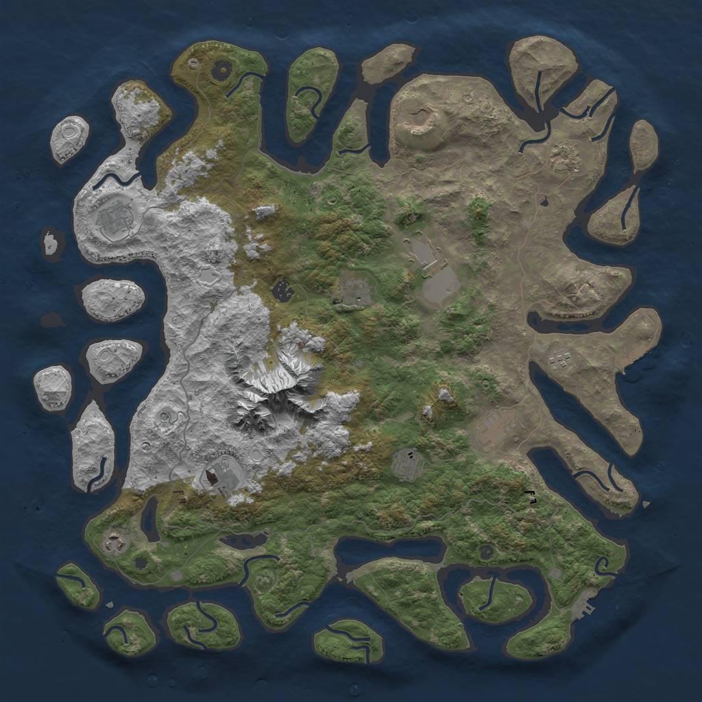 Rust Map: Procedural Map, Size: 5000, Seed: 247, 22 Monuments