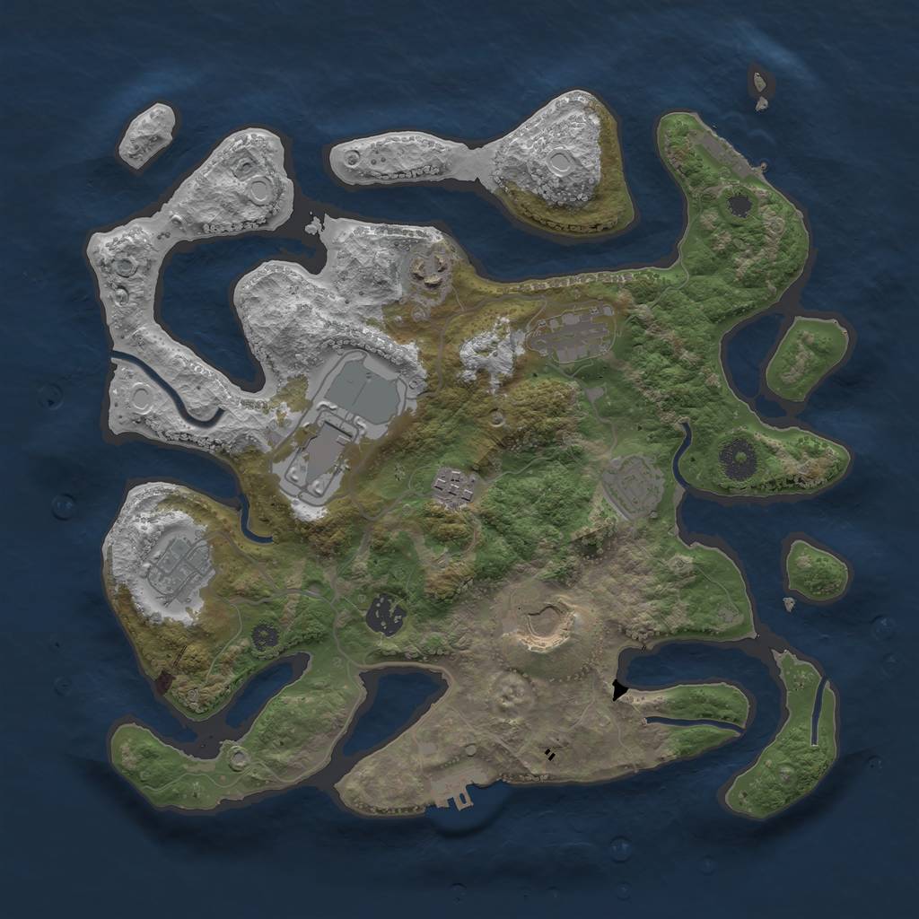 Rust Map: Procedural Map, Size: 3500, Seed: 1248819549, 15 Monuments
