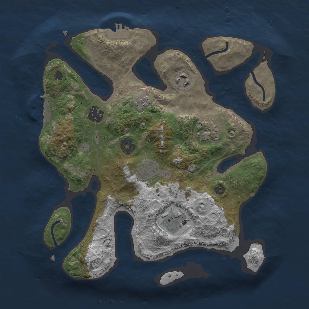 Rust Map: Procedural Map, Size: 3000, Seed: 1284522358, 16 Monuments