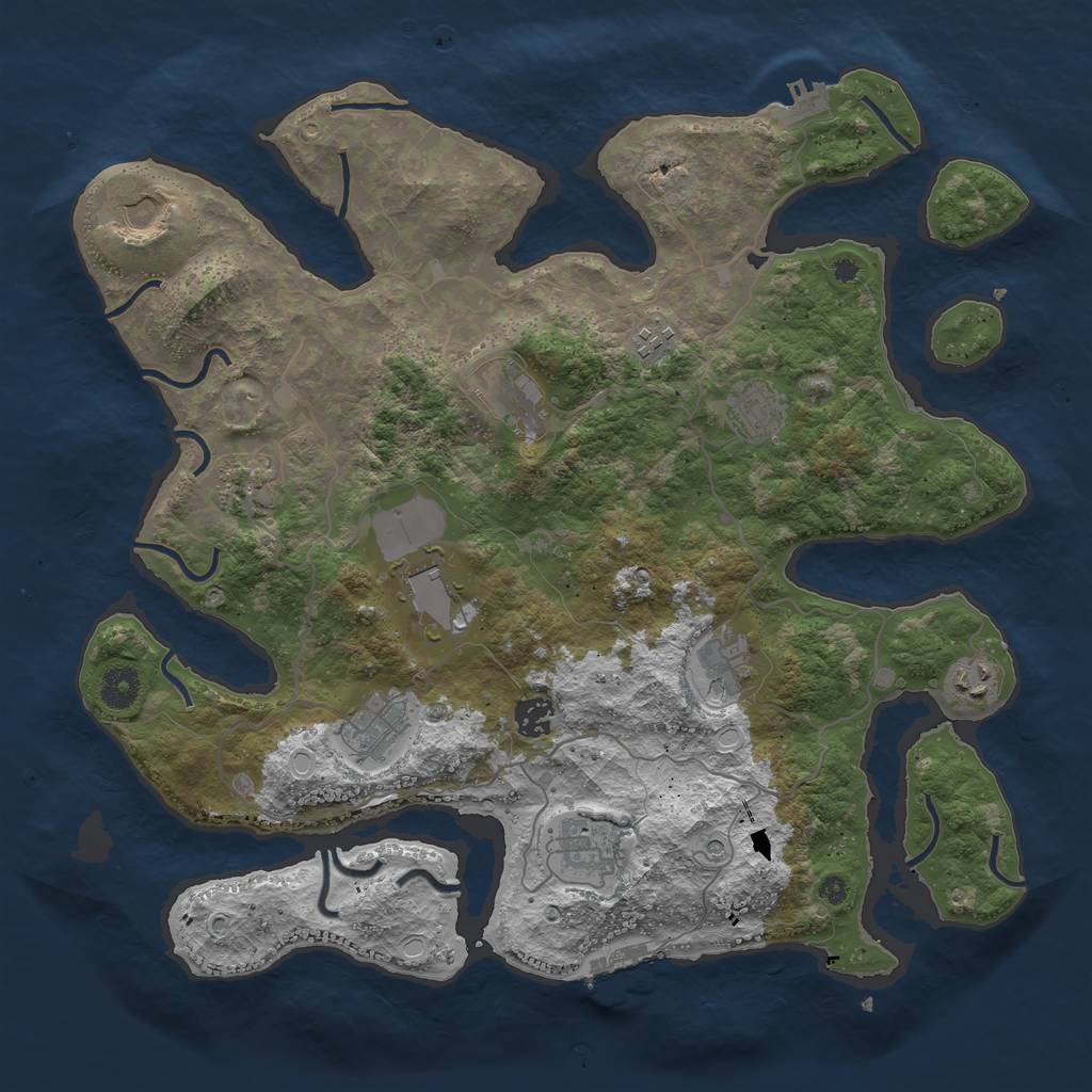 Rust Map: Procedural Map, Size: 4000, Seed: 1807022477, 19 Monuments