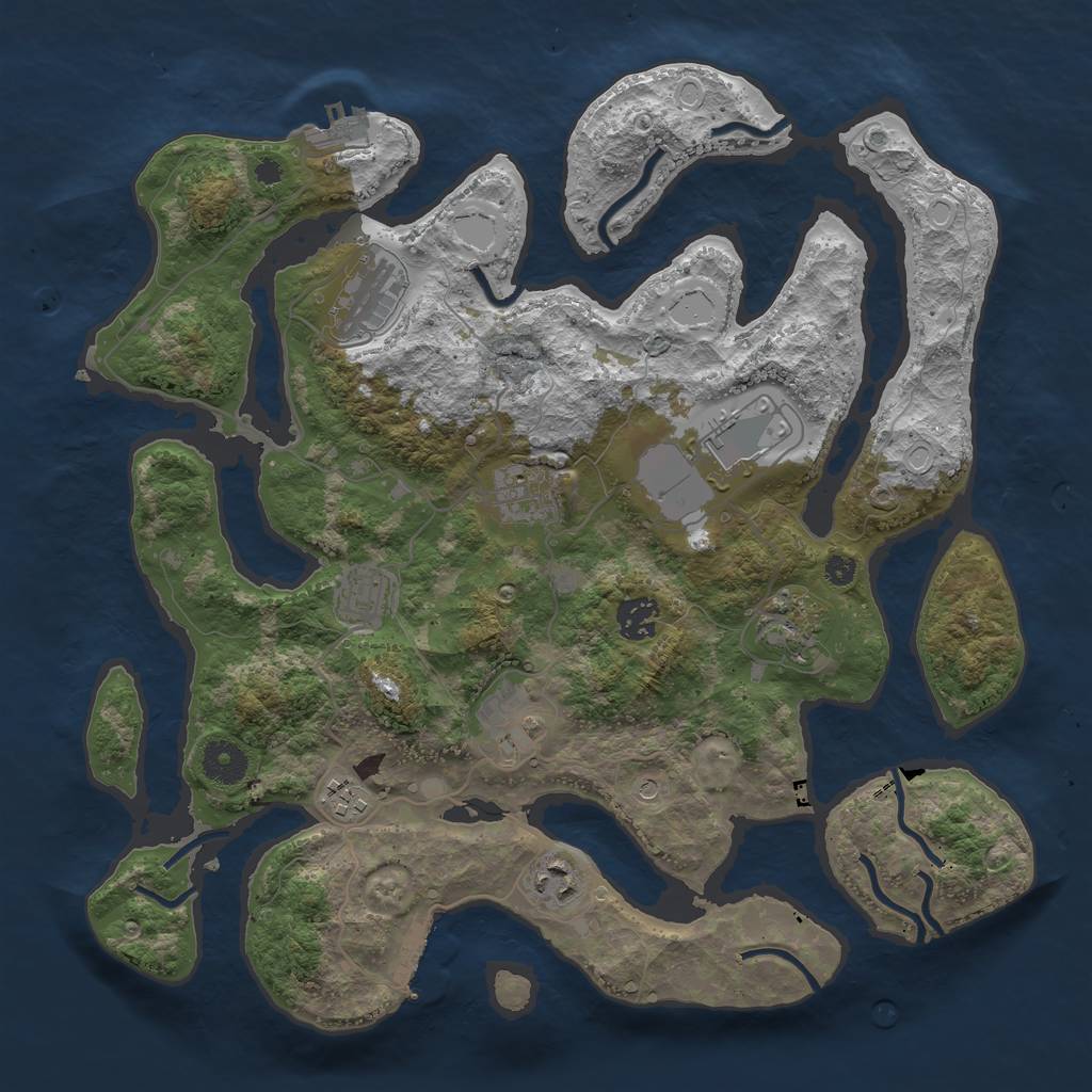 Rust Map: Procedural Map, Size: 3700, Seed: 1663627536, 20 Monuments