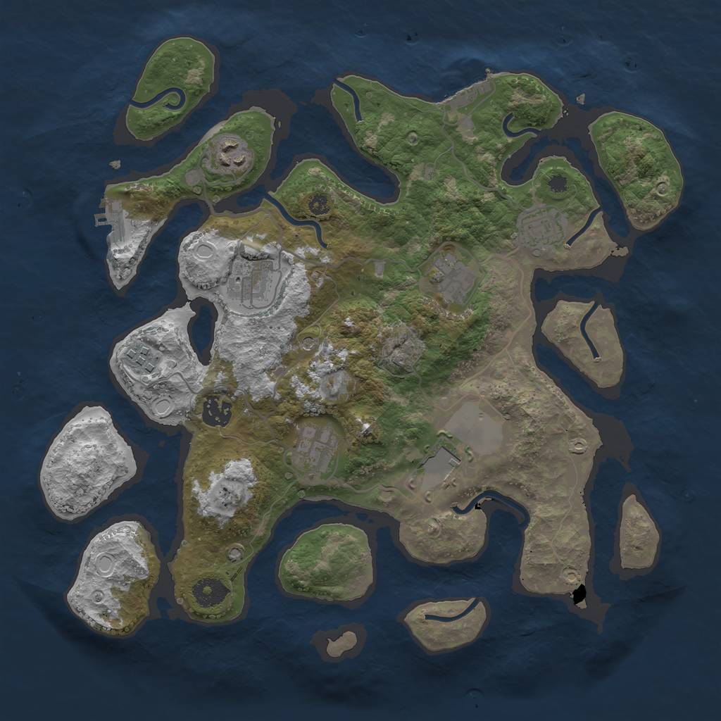 Rust Map: Procedural Map, Size: 3500, Seed: 468132579, 19 Monuments