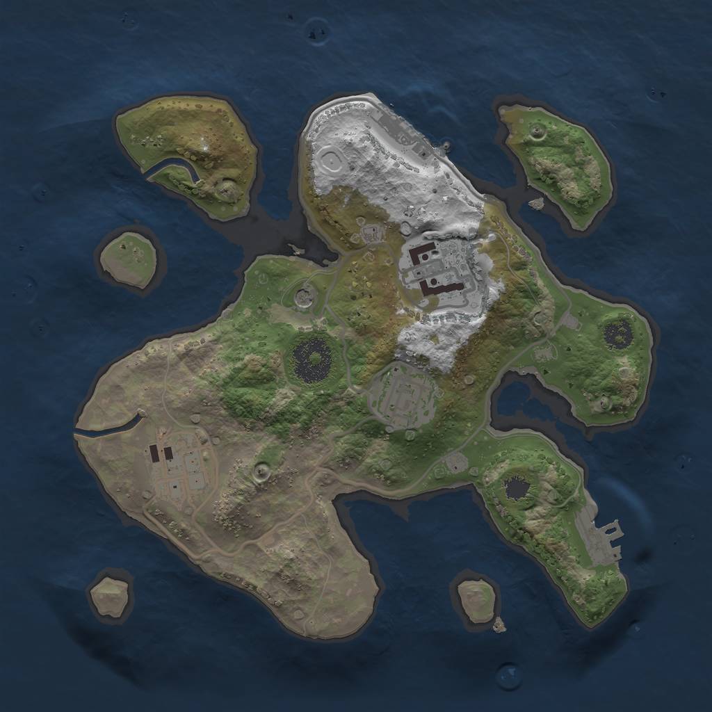 Rust Map: Procedural Map, Size: 2500, Seed: 19216811, 11 Monuments