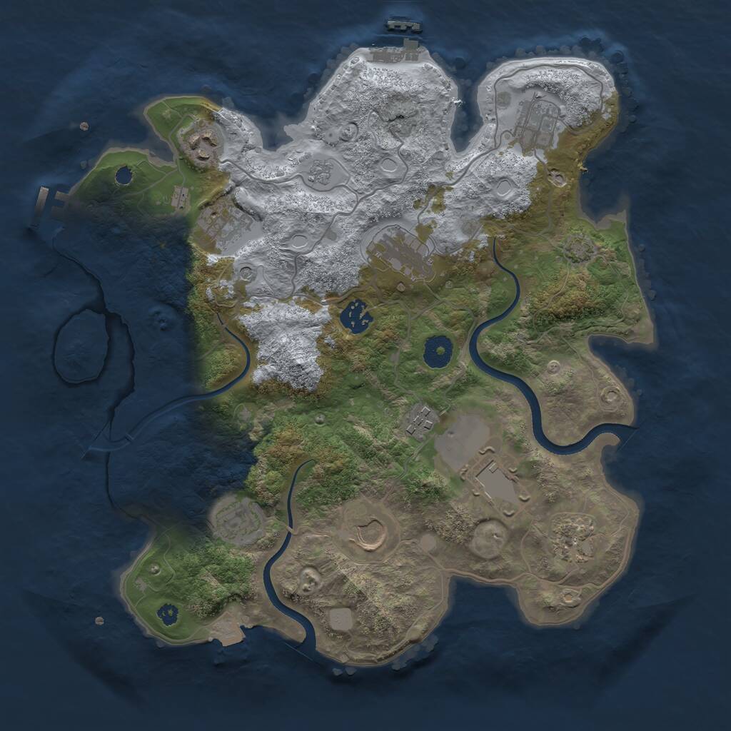 Rust Map: Procedural Map, Size: 3500, Seed: 542021403, 16 Monuments