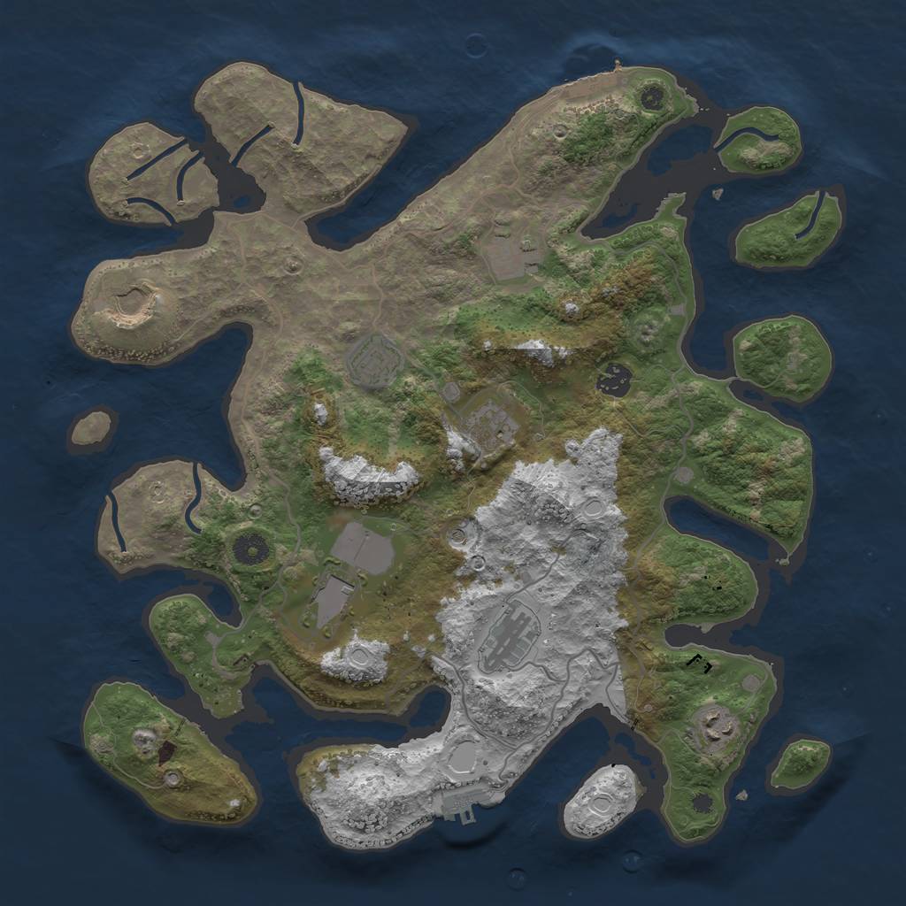 Rust Map: Procedural Map, Size: 4000, Seed: 77985, 16 Monuments