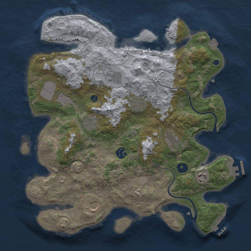 Rust Map: Procedural Map, Size: 3600, Seed: 2131764, 14 Monuments