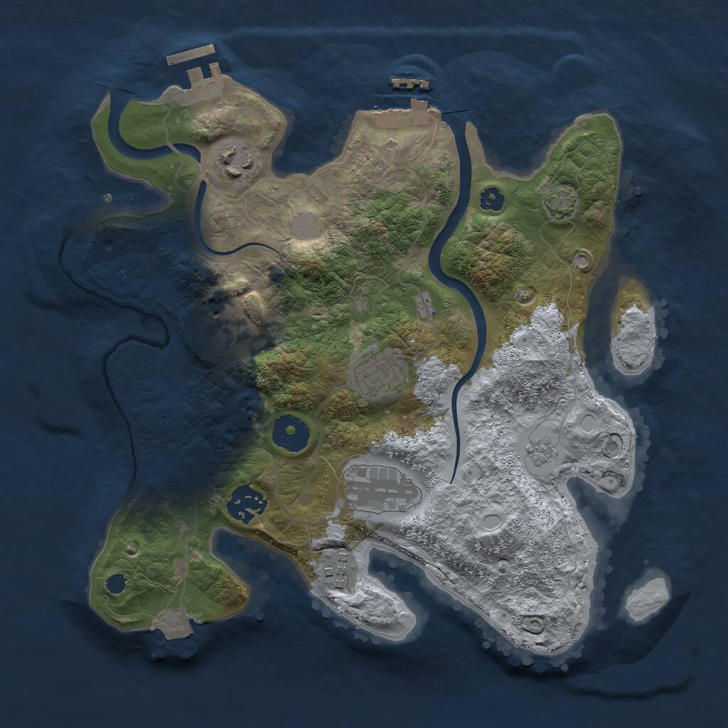 Rust Map: Procedural Map, Size: 3000, Seed: 539122, 11 Monuments