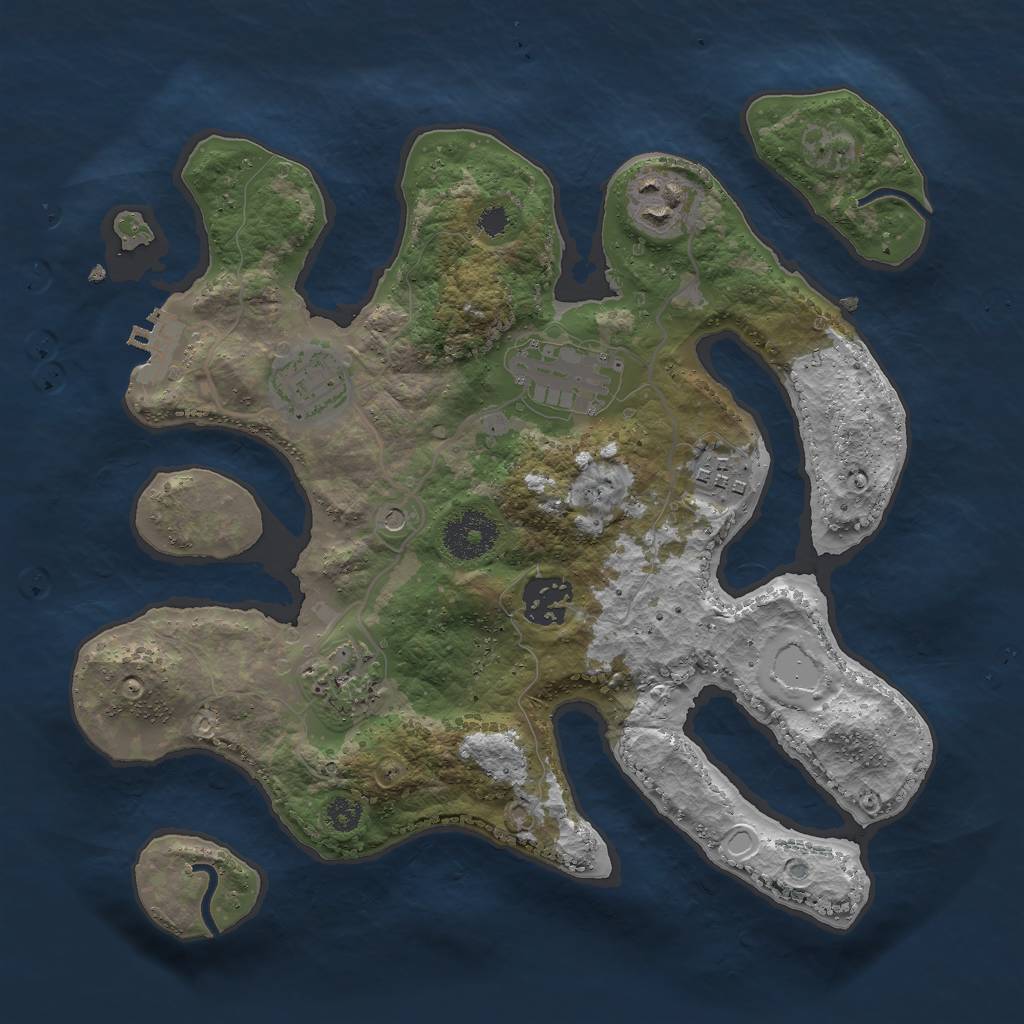 Rust Map: Procedural Map, Size: 3000, Seed: 19927, 13 Monuments