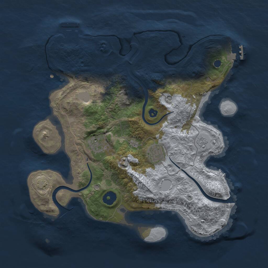 Rust Map: Procedural Map, Size: 3000, Seed: 443311385, 8 Monuments