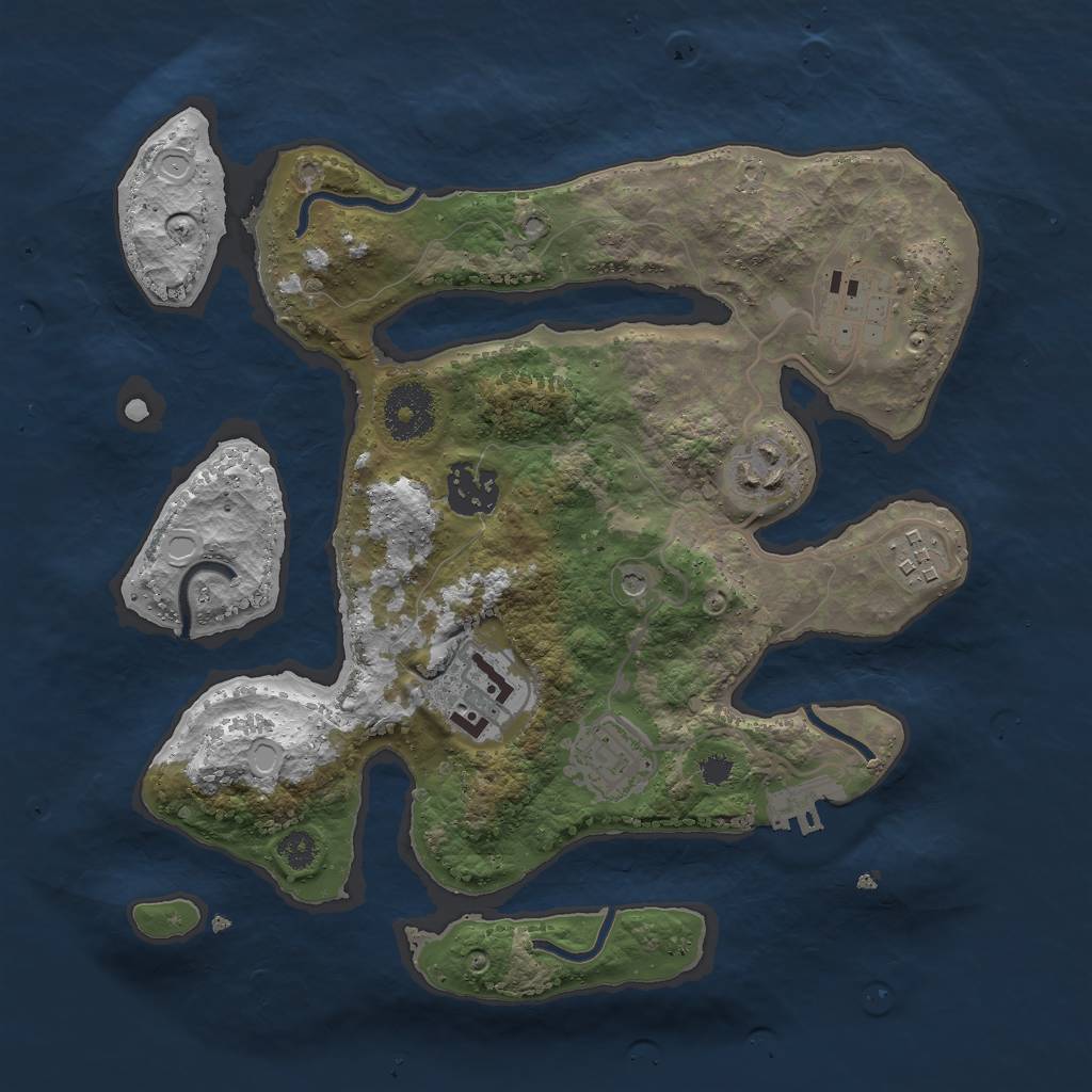 Rust Map: Procedural Map, Size: 3000, Seed: 1137938893, 16 Monuments