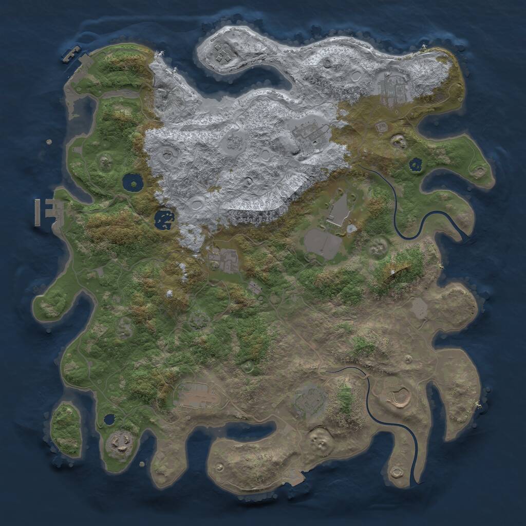 Rust Map: Procedural Map, Size: 3875, Seed: 901530172, 16 Monuments