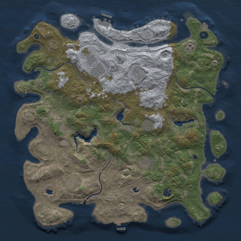 Rust Map: Procedural Map, Size: 4500, Seed: 26221, 15 Monuments