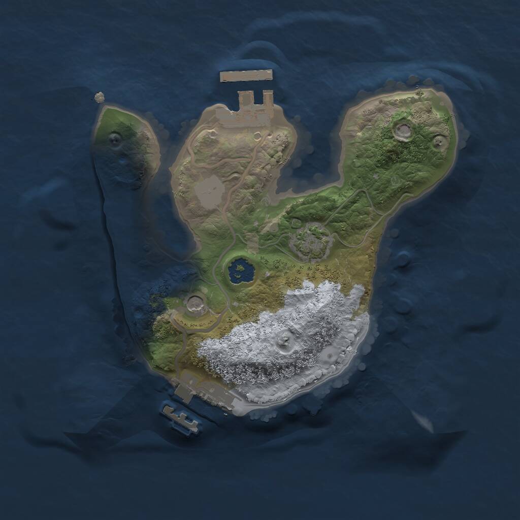 Rust Map: Procedural Map, Size: 2000, Seed: 319731692, 5 Monuments