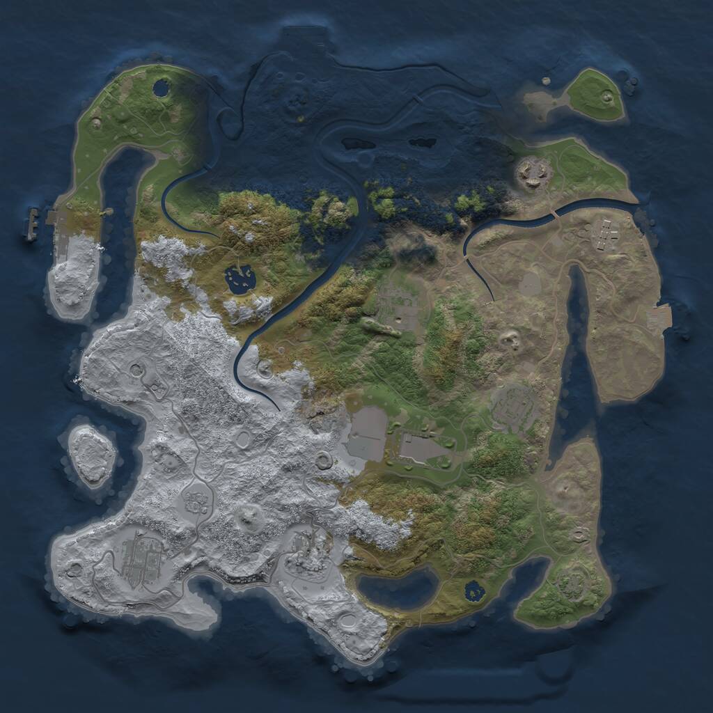 Rust Map: Procedural Map, Size: 3500, Seed: 226017956, 14 Monuments