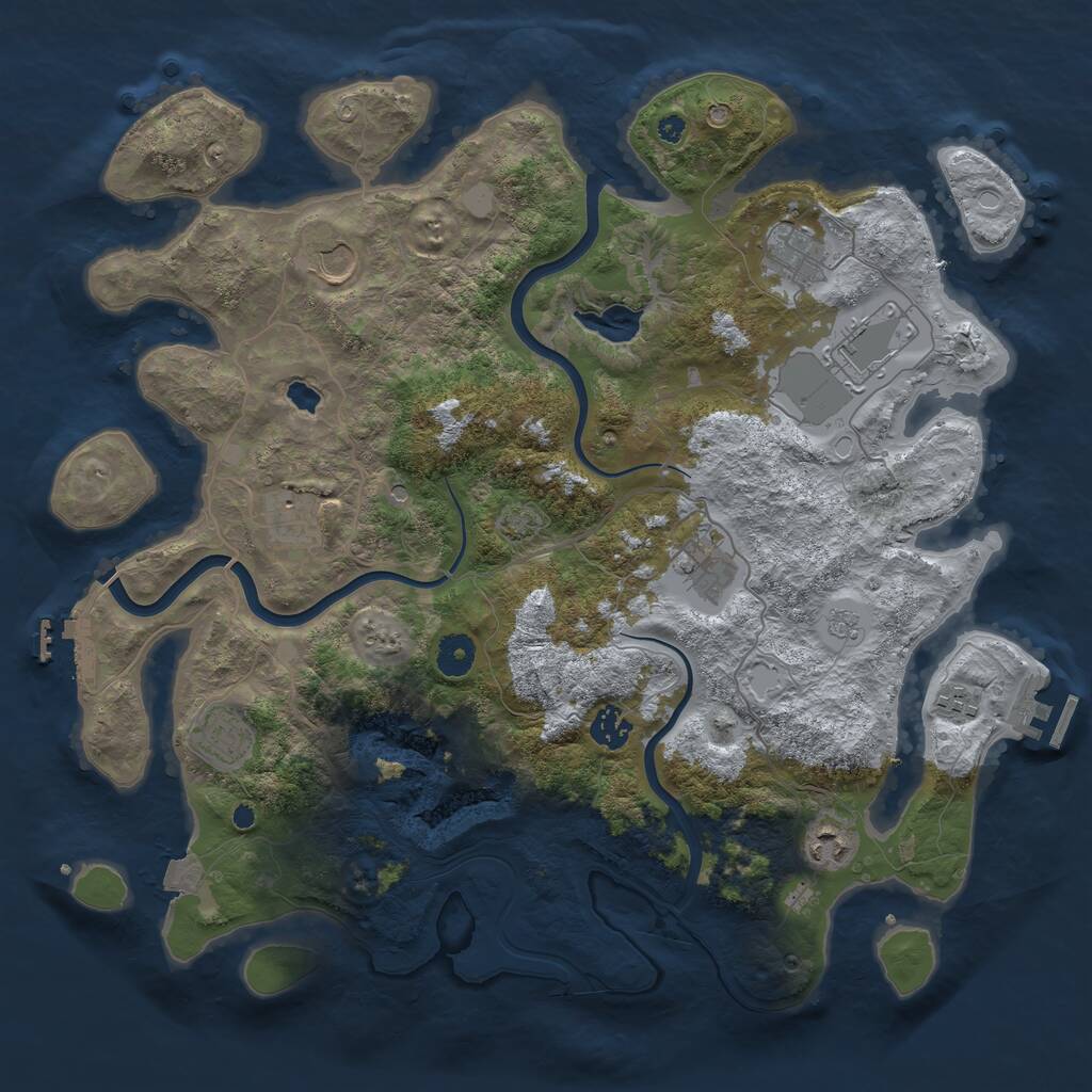 Rust Map: Procedural Map, Size: 4000, Seed: 25150836, 15 Monuments