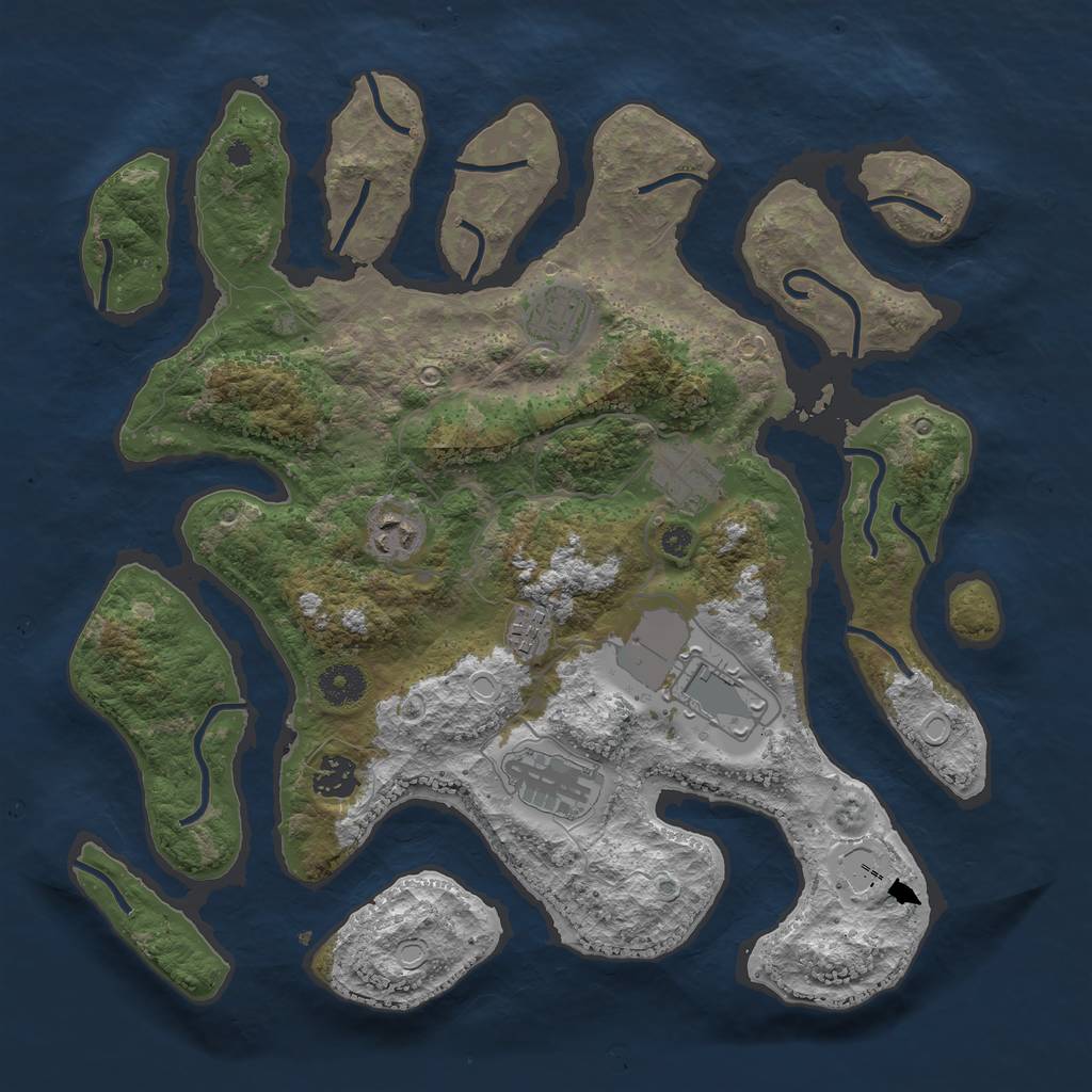 Rust Map: Procedural Map, Size: 3700, Seed: 79564456, 15 Monuments