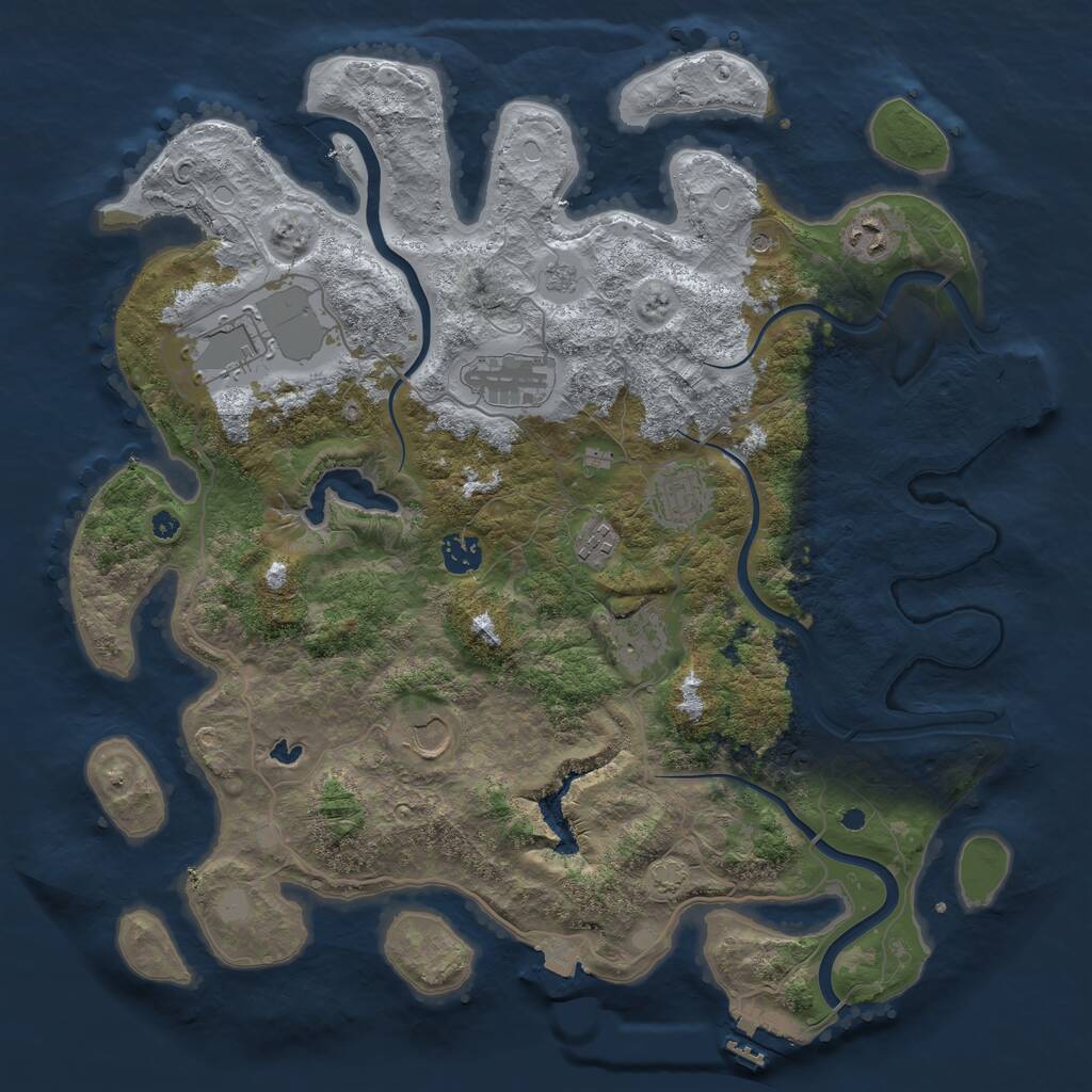 Rust Map: Procedural Map, Size: 4000, Seed: 1793487078, 14 Monuments