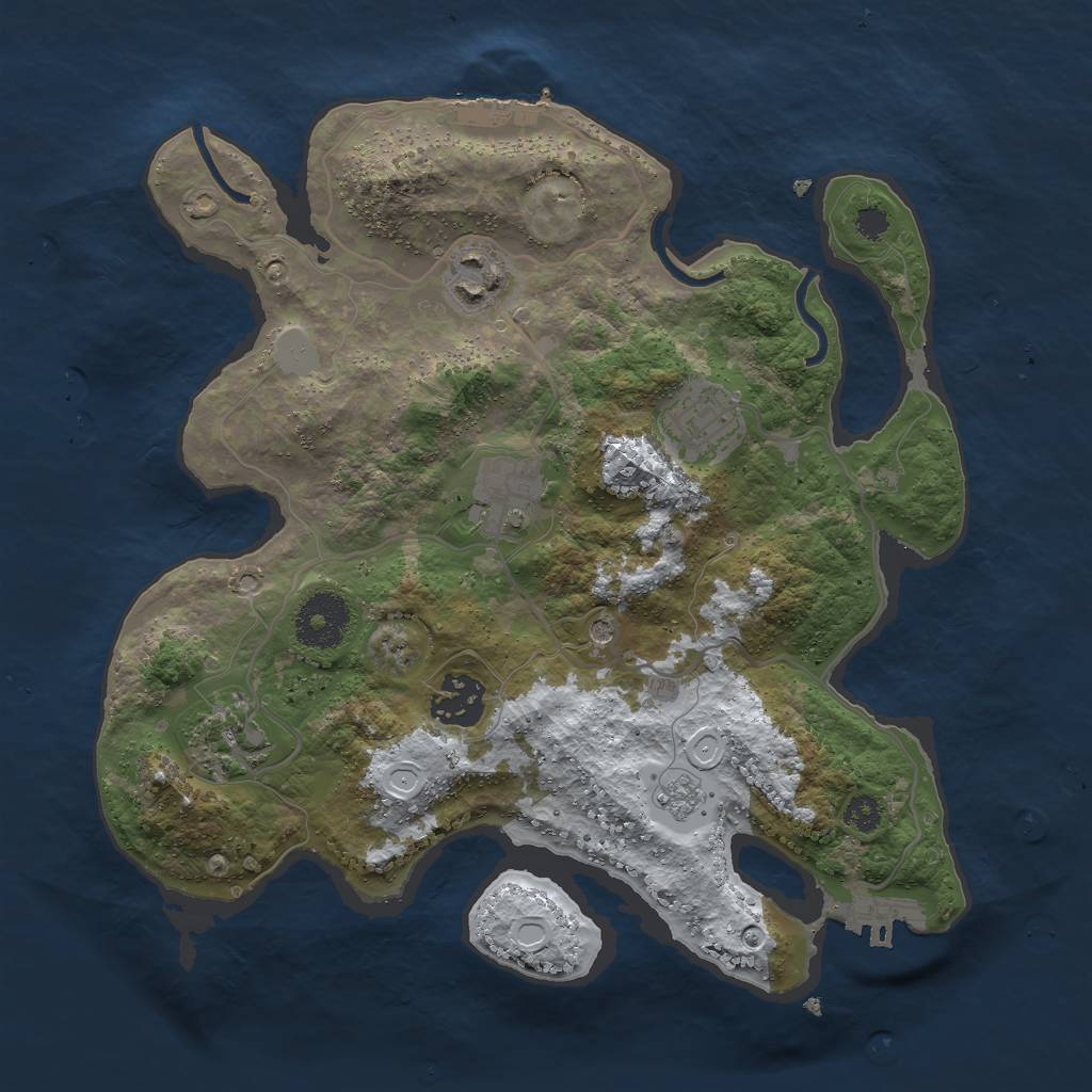 Rust Map: Procedural Map, Size: 3000, Seed: 1658694243, 14 Monuments