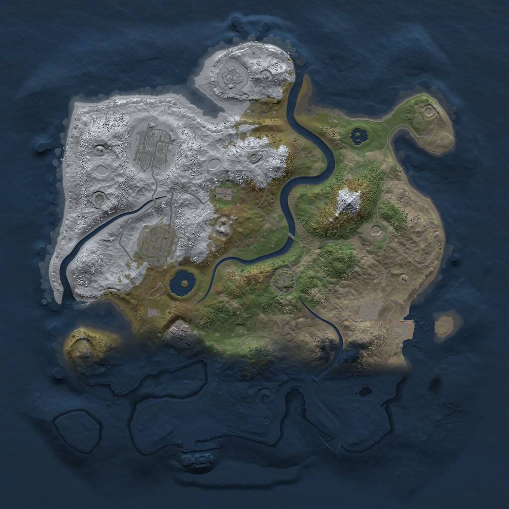 Rust Map: Procedural Map, Size: 3000, Seed: 1552418129, 8 Monuments