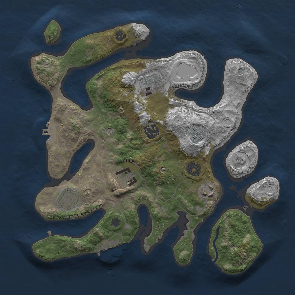 Rust Map: Procedural Map, Size: 3000, Seed: 1198242147, 14 Monuments