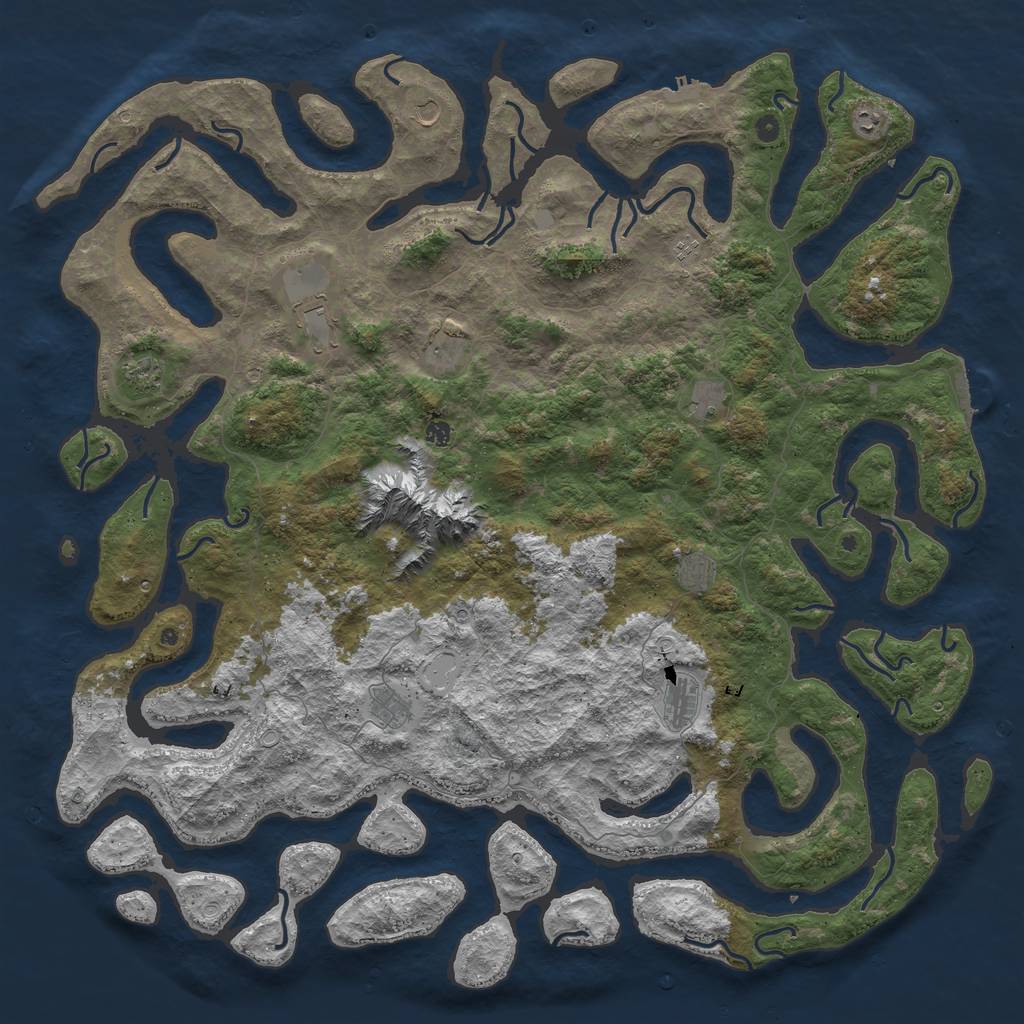 Rust Map: Procedural Map, Size: 6000, Seed: 1082021, 19 Monuments