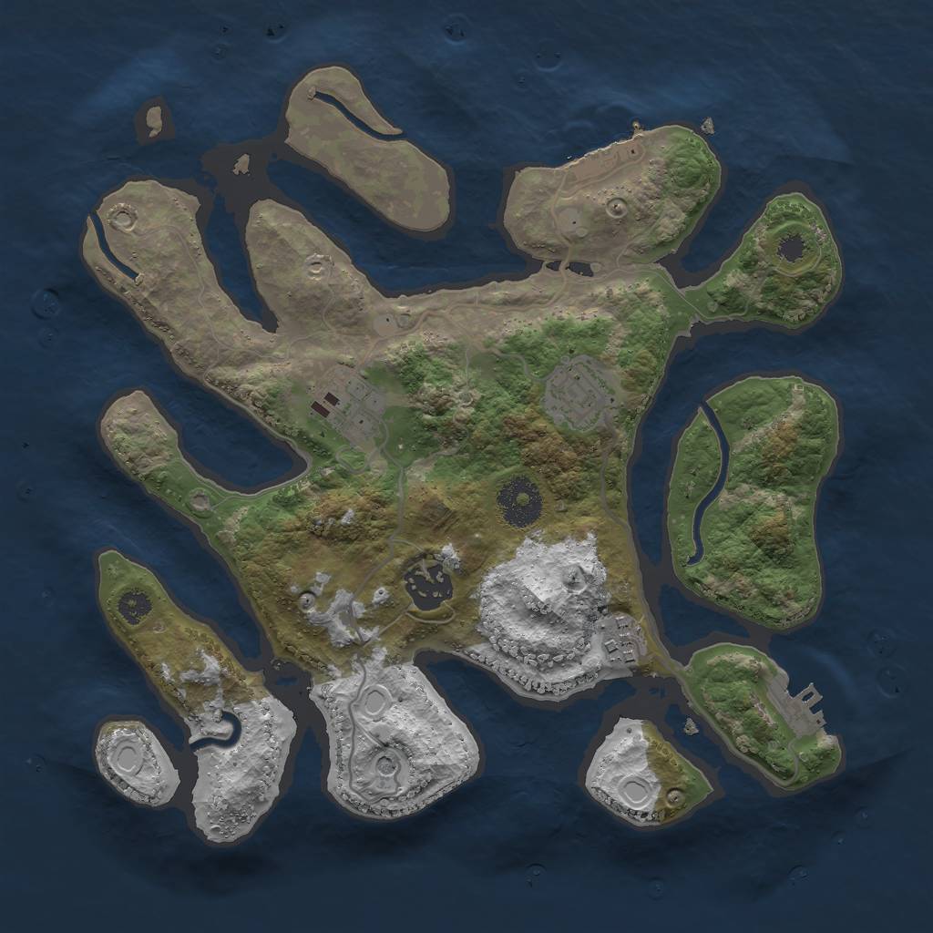 Rust Map: Procedural Map, Size: 3000, Seed: 836424095, 12 Monuments