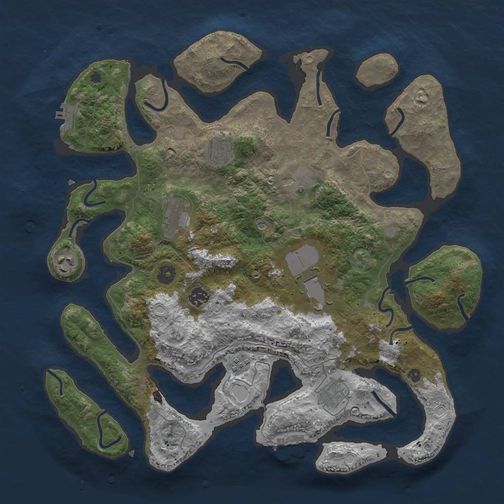 Rust Map: Procedural Map, Size: 4000, Seed: 7659, 16 Monuments