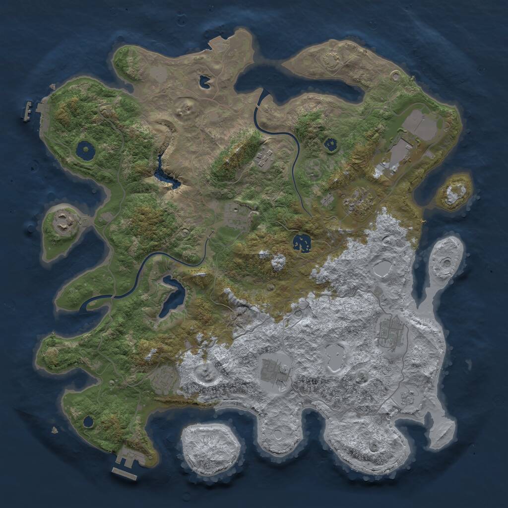Rust Map: Procedural Map, Size: 4000, Seed: 865120468, 15 Monuments