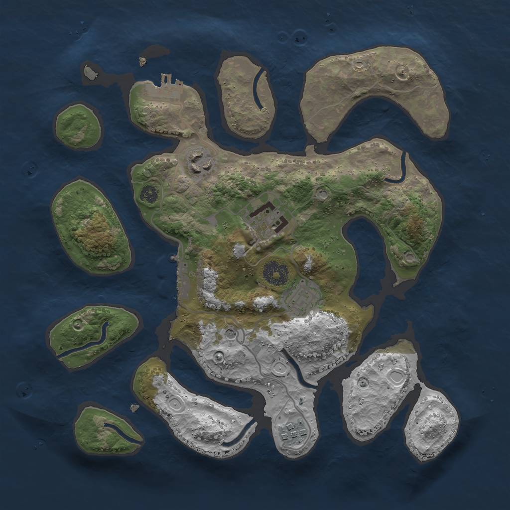 Rust Map: Procedural Map, Size: 3000, Seed: 92563971, 15 Monuments