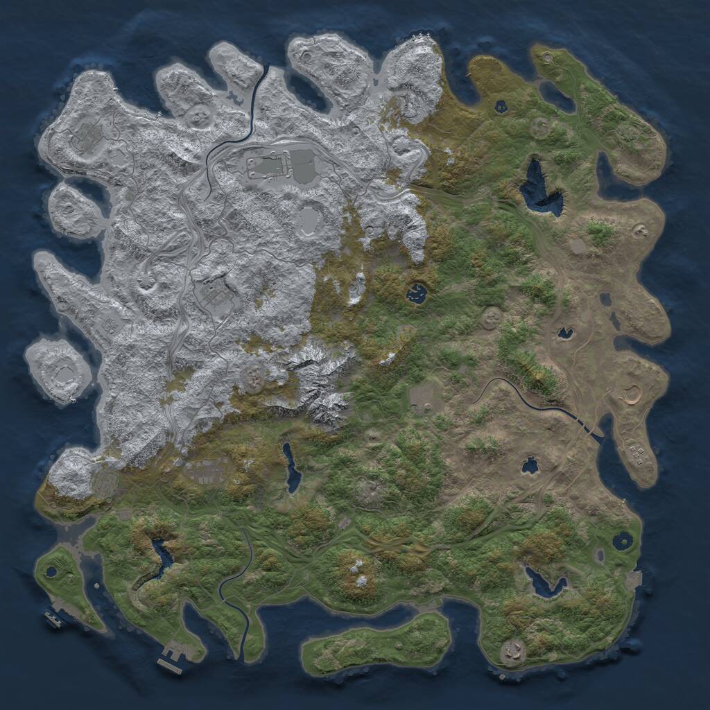 Rust Map: Procedural Map, Size: 5500, Seed: 625800, 17 Monuments