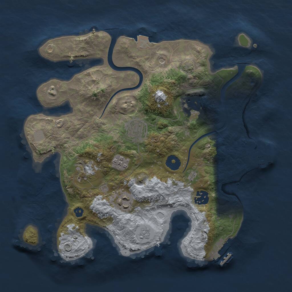 Rust Map: Procedural Map, Size: 3000, Seed: 720257672, 12 Monuments