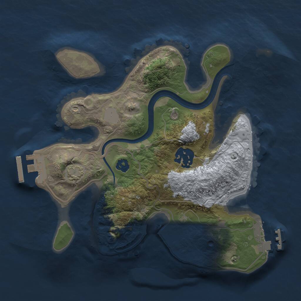 Rust Map: Procedural Map, Size: 2300, Seed: 1325152, 5 Monuments