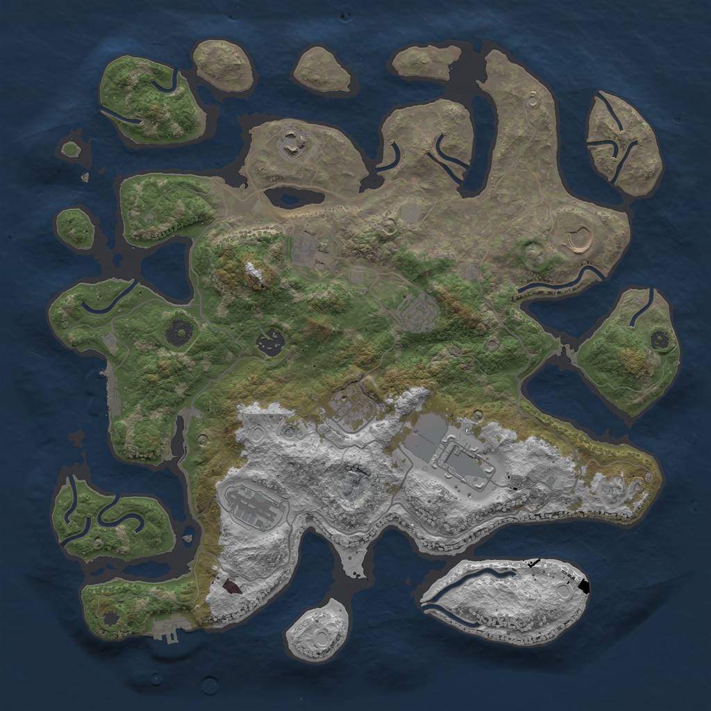 Rust Map: Procedural Map, Size: 4000, Seed: 132080266, 16 Monuments