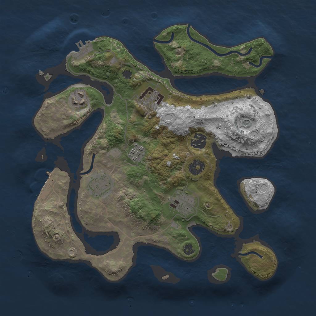 Rust Map: Procedural Map, Size: 3000, Seed: 35641, 14 Monuments