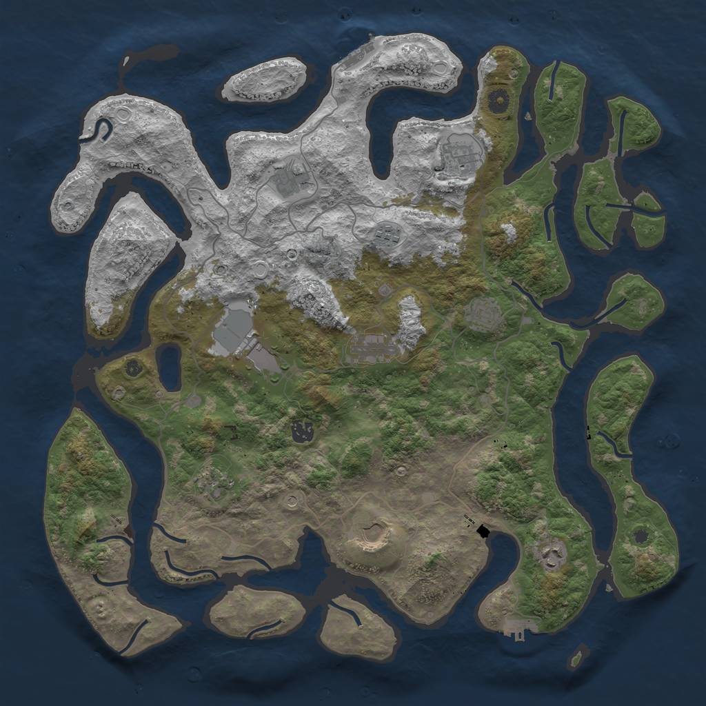 Rust Map: Procedural Map, Size: 4500, Seed: 572502988, 18 Monuments