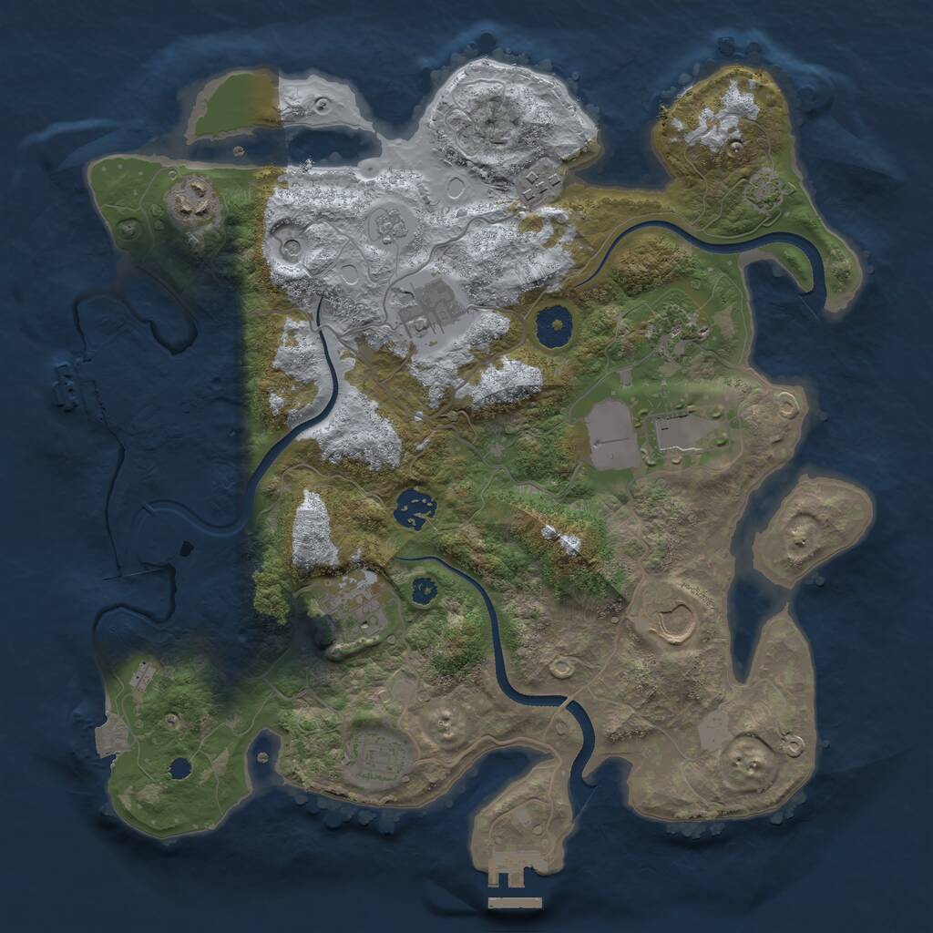 Rust Map: Procedural Map, Size: 3500, Seed: 785932986, 15 Monuments