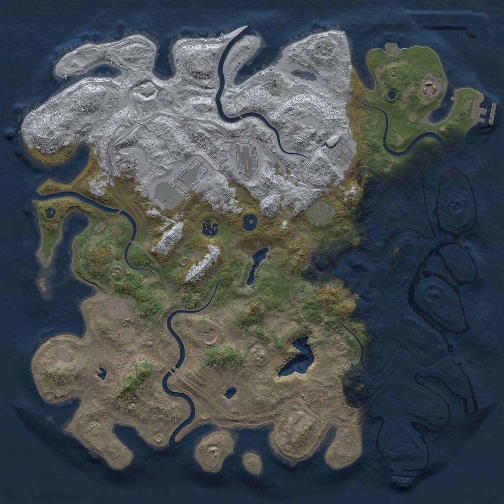 Rust Map: Procedural Map, Size: 4700, Seed: 1234, 16 Monuments