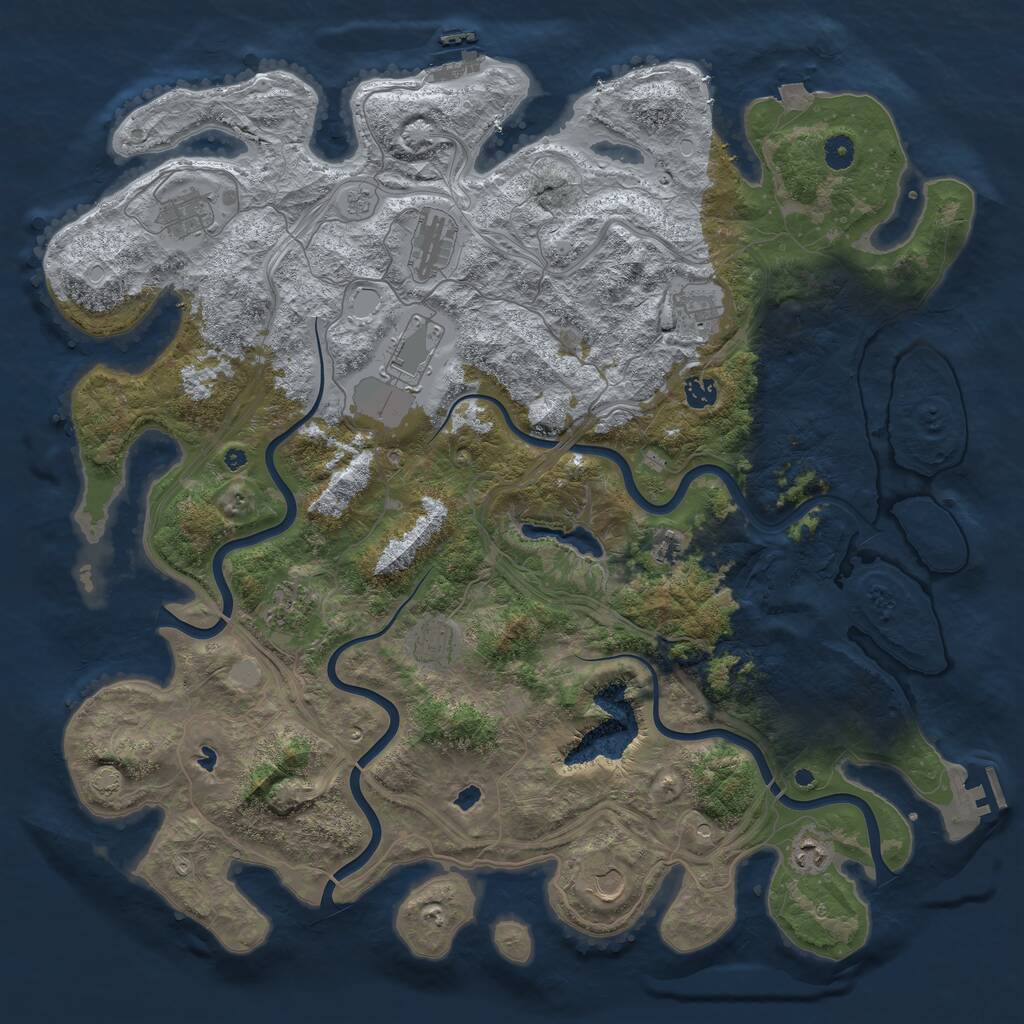 Rust Map: Procedural Map, Size: 4700, Seed: 1234, 16 Monuments