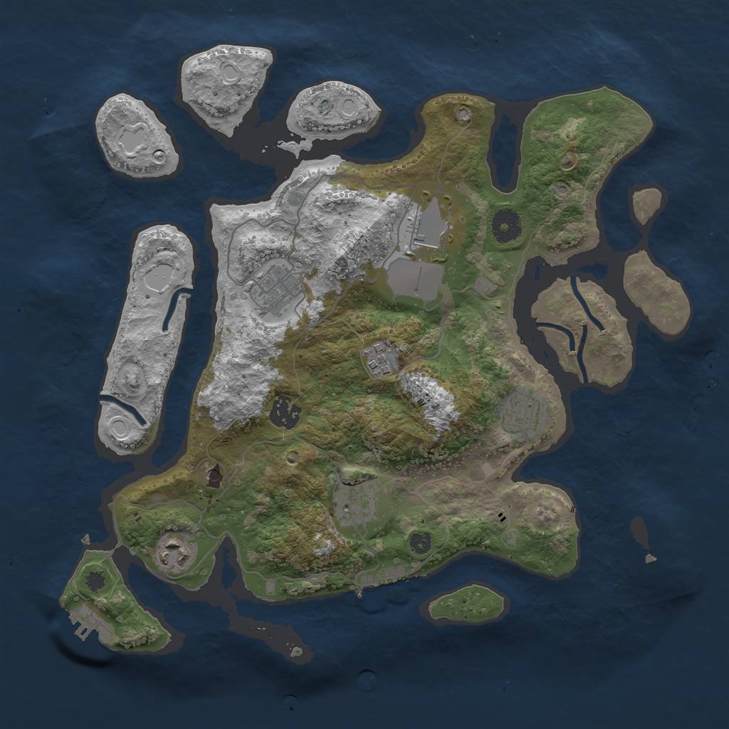 Rust Map: Procedural Map, Size: 3500, Seed: 8186839, 18 Monuments