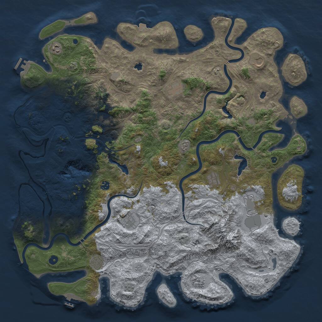 Rust Map: Procedural Map, Size: 5250, Seed: 201450, 17 Monuments