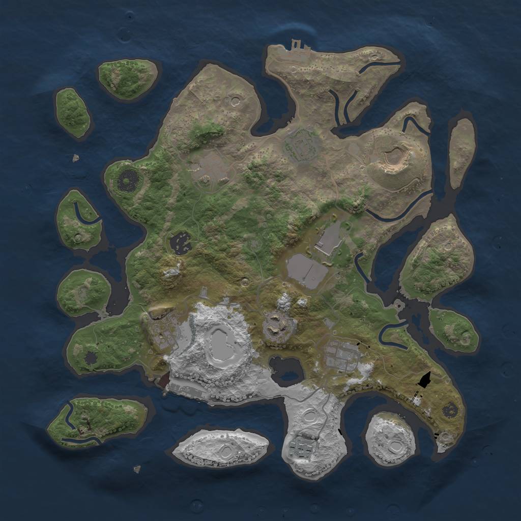 Rust Map: Procedural Map, Size: 3500, Seed: 270821, 17 Monuments