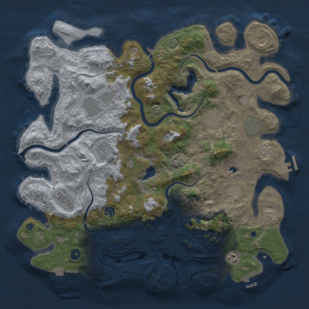 Rust Map: Procedural Map, Size: 4300, Seed: 2026092734, 16 Monuments