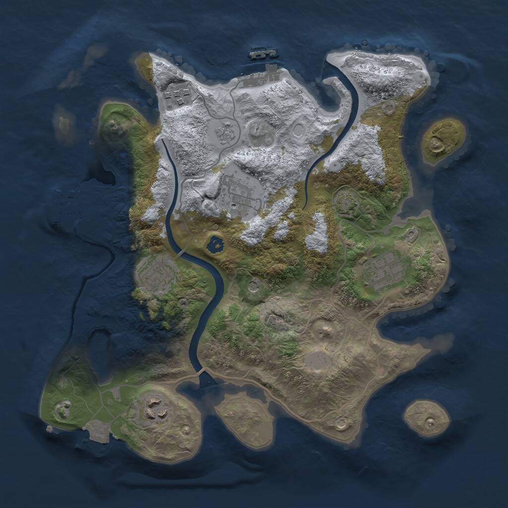 Rust Map: Procedural Map, Size: 3000, Seed: 567844764, 11 Monuments