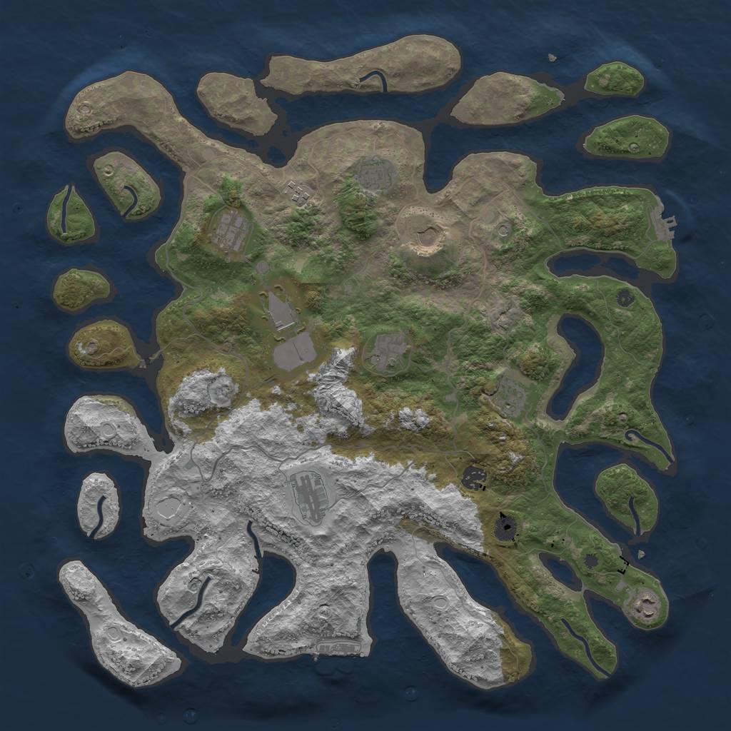 Rust Map: Procedural Map, Size: 4500, Seed: 13259, 18 Monuments