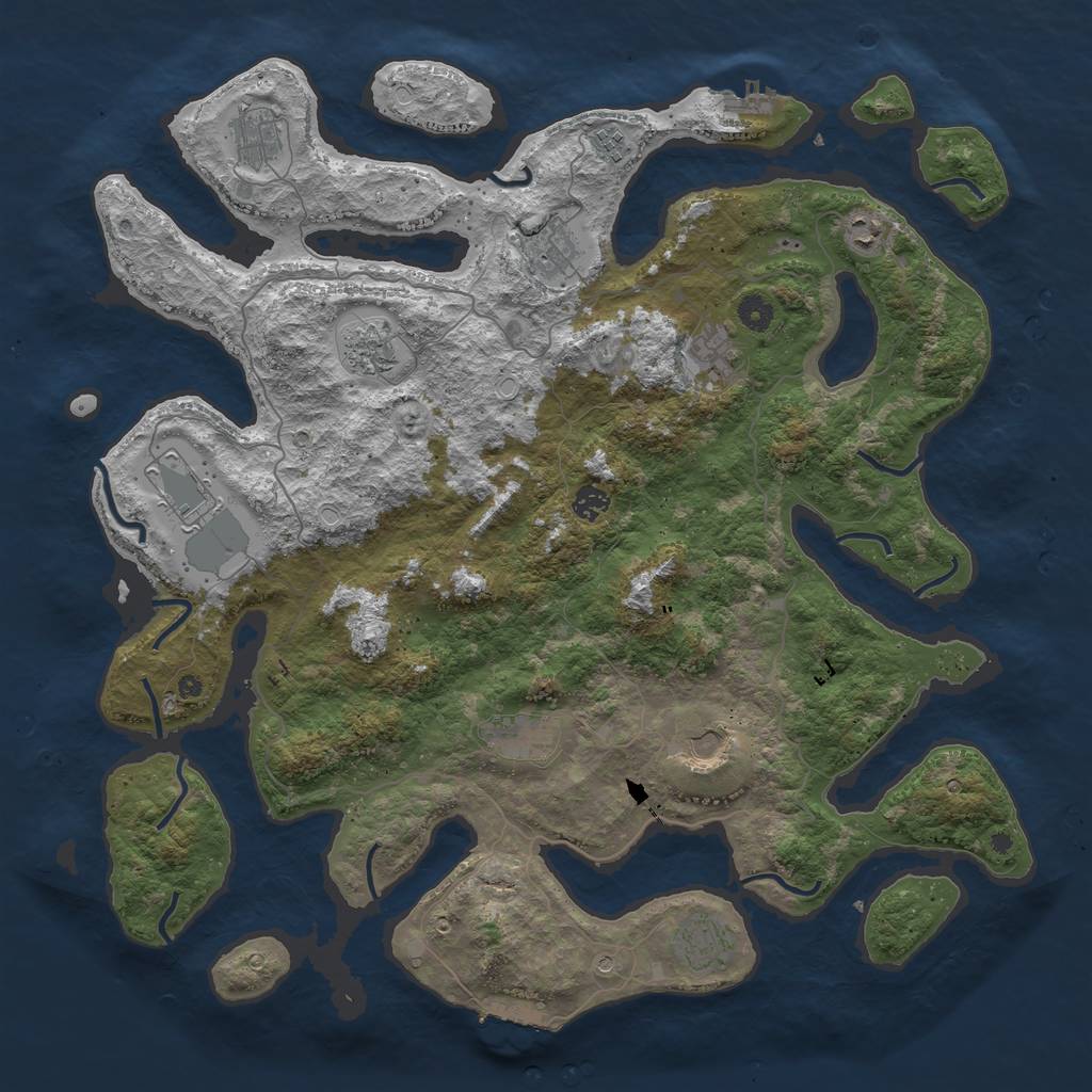 Rust Map: Procedural Map, Size: 4600, Seed: 1756774459, 22 Monuments