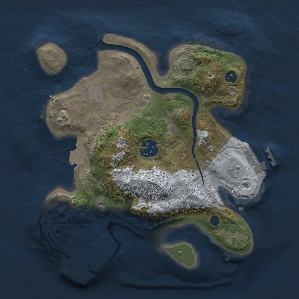 Rust Map: Procedural Map, Size: 2500, Seed: 45000, 7 Monuments