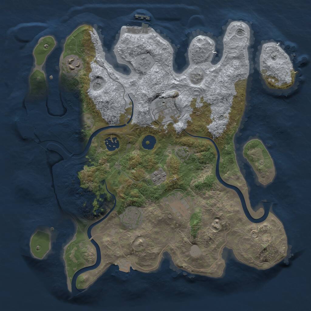 Rust Map: Procedural Map, Size: 3294, Seed: 12350, 12 Monuments