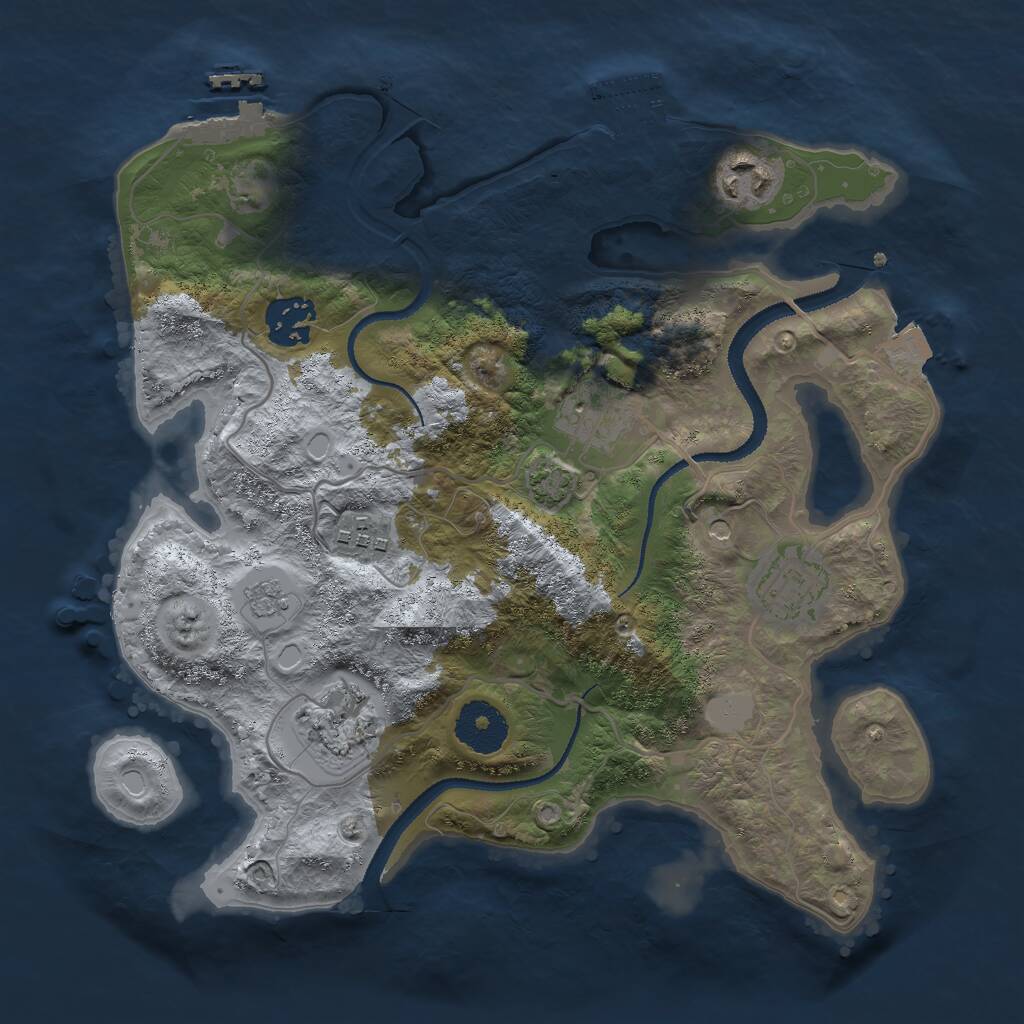 Rust Map: Procedural Map, Size: 3000, Seed: 982714, 12 Monuments