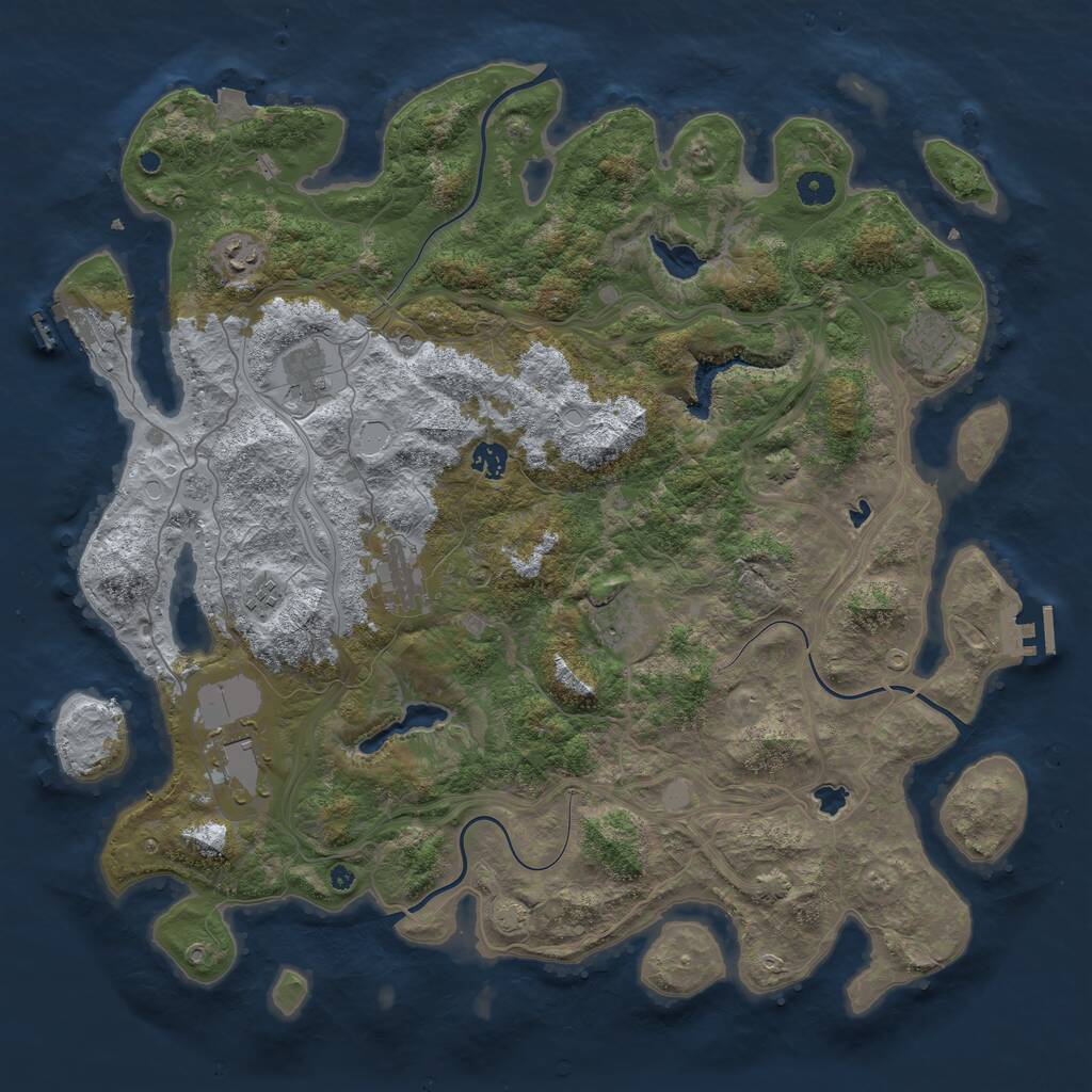 Rust Map: Procedural Map, Size: 4500, Seed: 1607174987, 14 Monuments