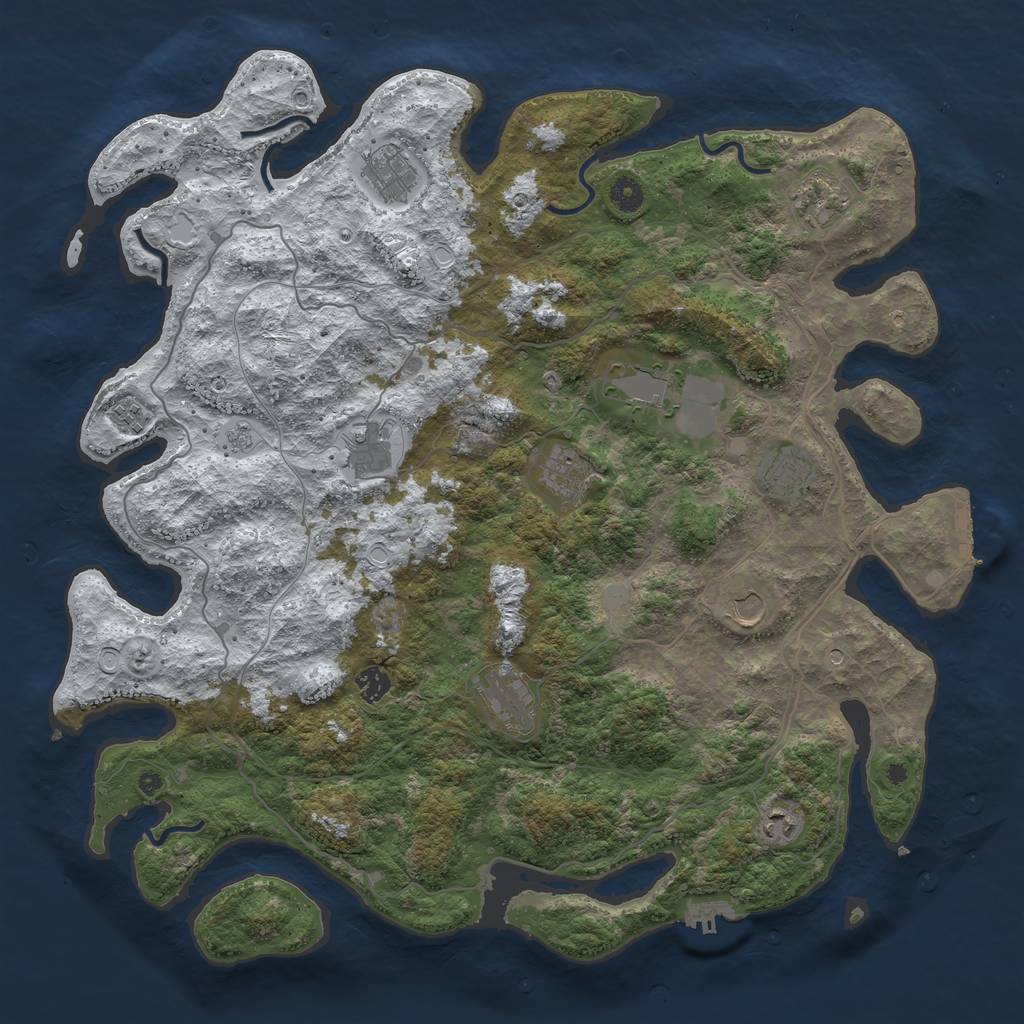 Rust Map: Procedural Map, Size: 4500, Seed: 1660609191, 20 Monuments